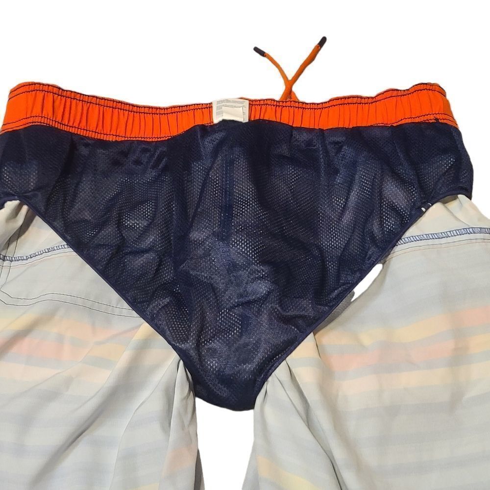 Speedo Blue Striped Swim Trunks Large - Picture 2 of 5